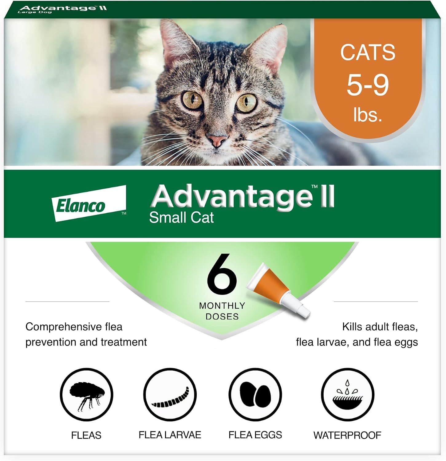 Advantage II Small Cat Flea Treatment & Prevention | For Cats 5-9 lbs