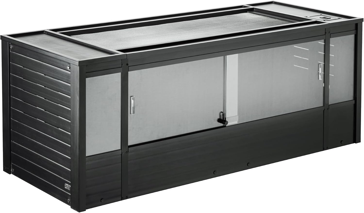 New Age Pet ECOFLEX 60" Wide X-Large Reptile Habitat, Mojave Lounge for Snakes, Tortoises & Lizards in Maple, Black & Grey, Easy Assembly, Sliding Glass Doors & Mesh Top