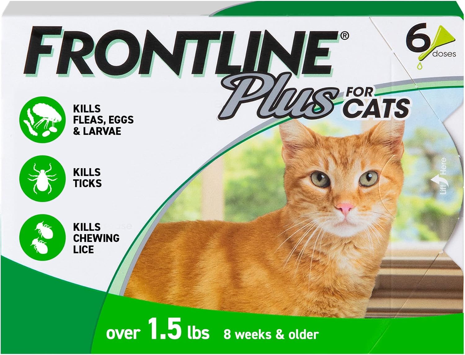 FRONTLINE Plus Flea & Tick Spot Treatment for Cats & Kittens – Monthly Application, Waterproof After 24 Hours