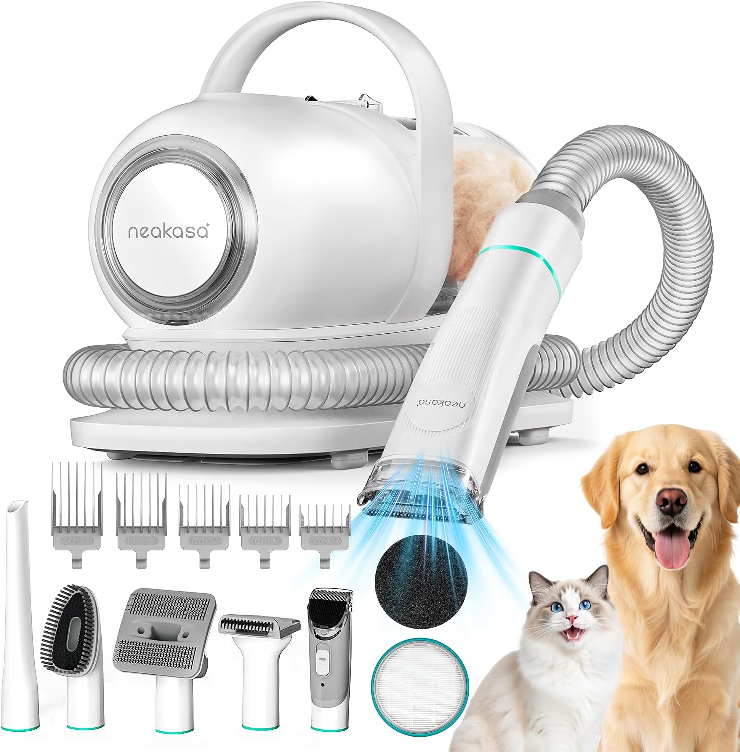 Neakasa P1 Pro Dog Grooming Vacuum – 6-in-1 Grooming Kit, 2-Year Protection Plan