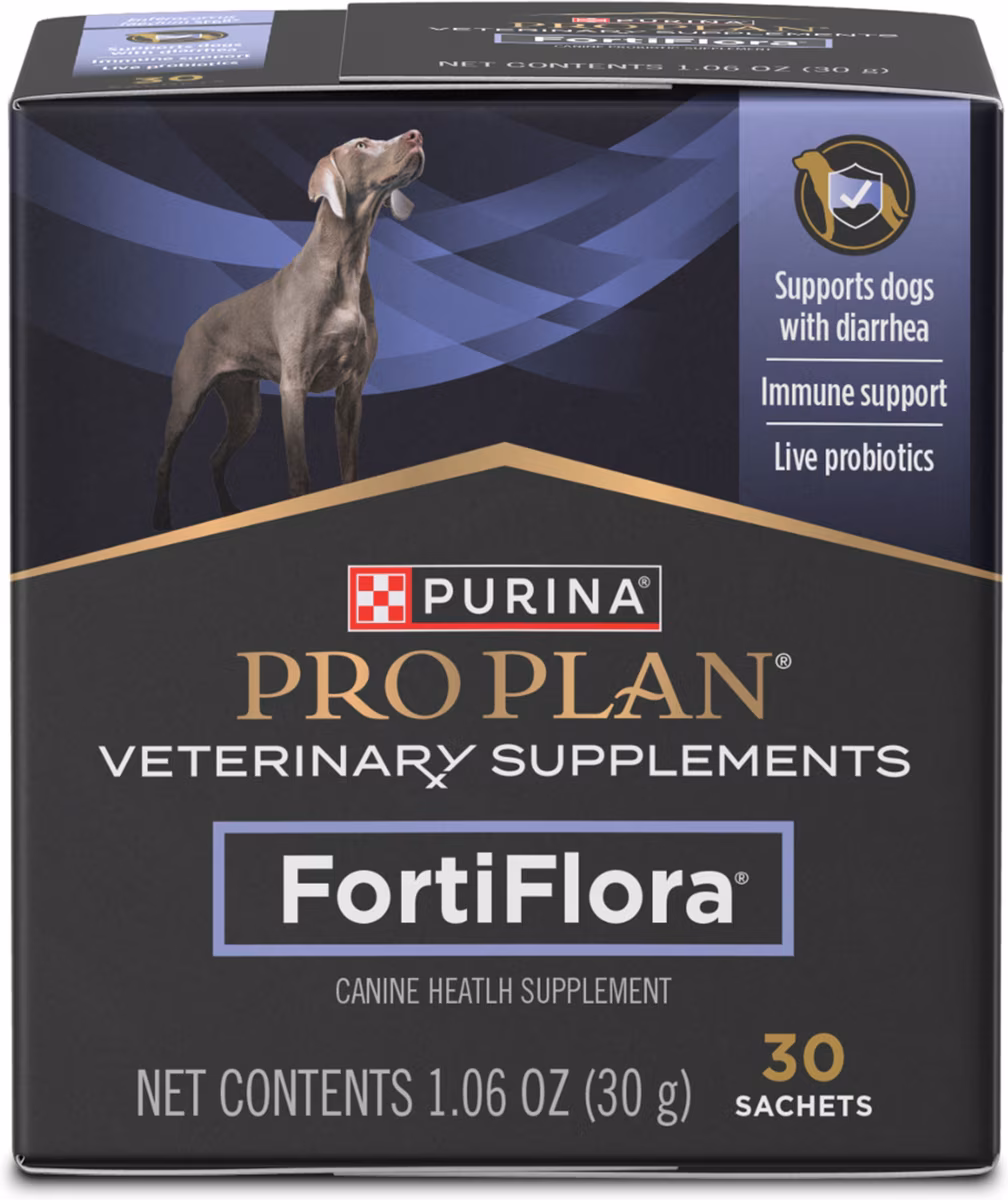 Purina Pro Plan Veterinary Supplements FortiFlora Probiotic Powder for Dogs, Daily Support for Digestive and Immune Health and Occasional Diarrhea.
