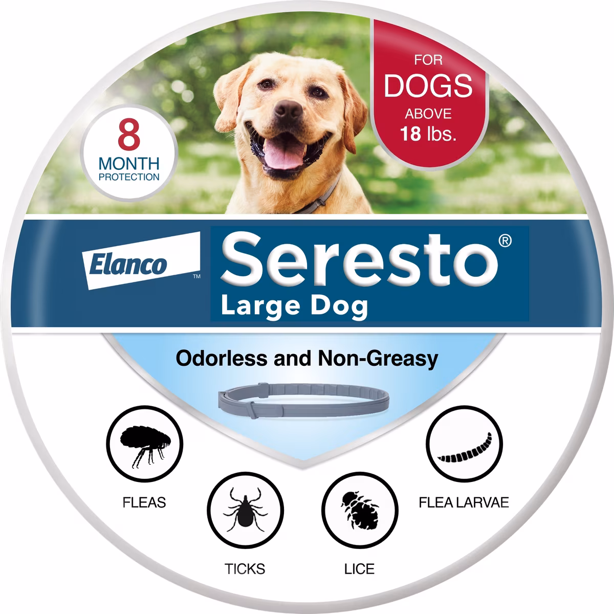 Seresto Flea & Tick Collar For Dogs Over 18 lbs., Treatment & Prevention, 8 Month Protection